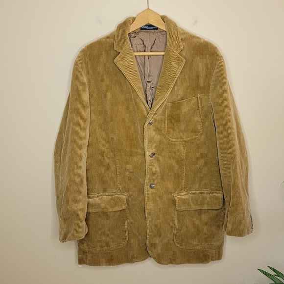 Polo Ralph Lauren | Tan Corduroy Grandpa Dad Blazer Size Large - Picture 1 of 8